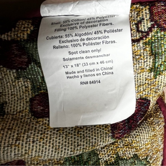 Tapestry Holiday pillow Snowman on one side berries on other side. - Picture 5 of 5